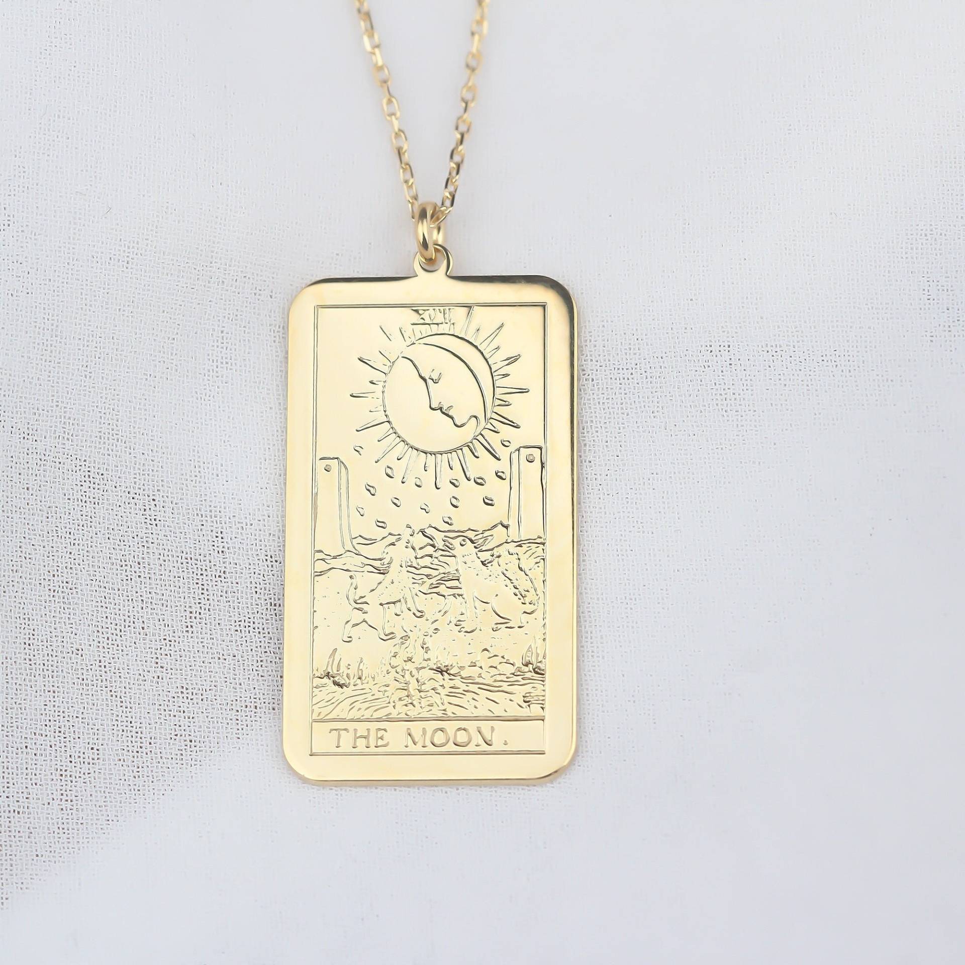 Tarot Karten Halskette Spiritueller Schmuck Silber Anhänger Zierliche Zierlicher Tag Geschenk Für Sie Mama von GlorriaSense