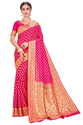 Glory Sarees Damen Banarasi Seidensari mit Blusenteil, Pink, Einheitsgröße Glory Sarees Damen Banarasi Seidensari mit Blusenteil, Pink, Einheitsgröße von Glory Sarees