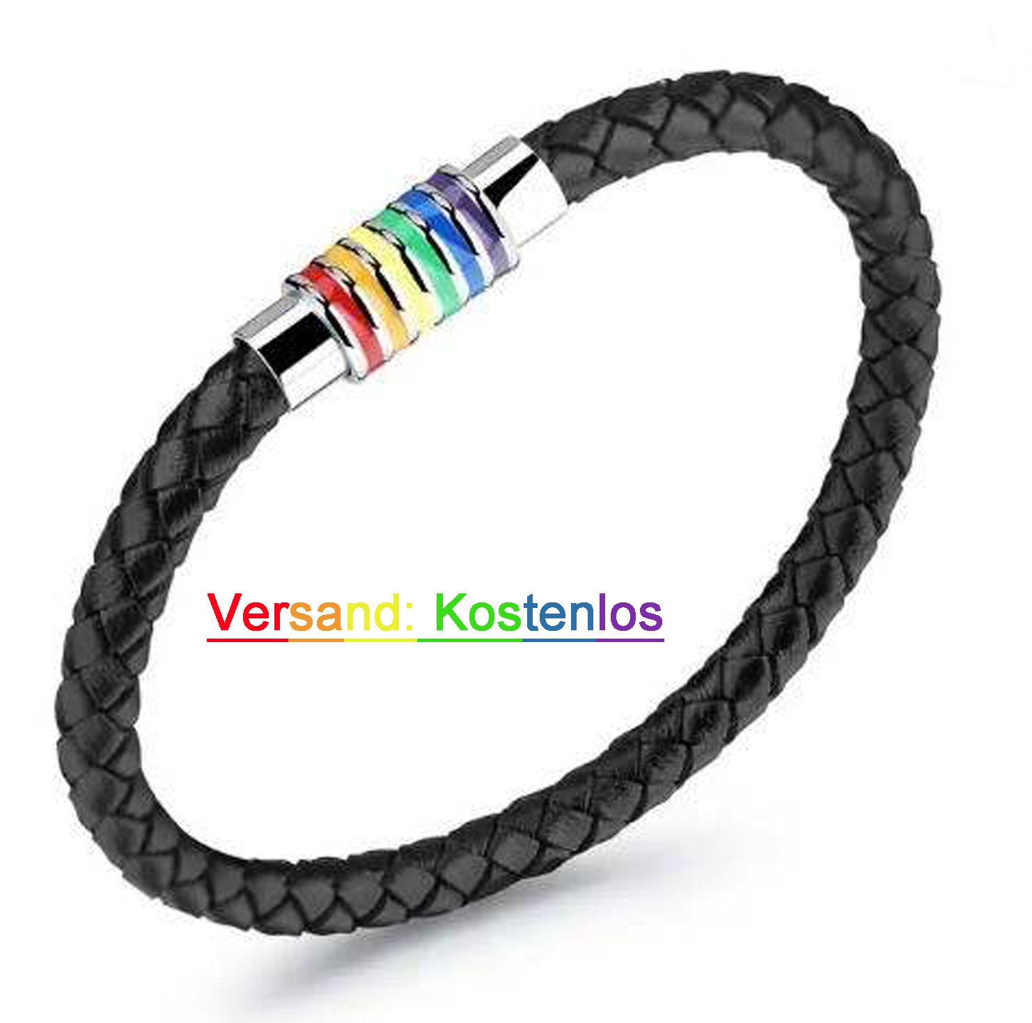 Lgbtq Pride Schwarzes Geflochtenes Armband Aus Pu Leder Mit Edelstahl Magnetverschluss Regenbogen Homosexuell Loveparade Csd Gay Lesbien Lgbtq Pride Schwarzes Geflochtenes Armband Aus Pu Leder Mit Edelstahl Magnetverschluss Regenbogen Homosexuell Loveparade Csd Gay Lesbien von GlotzbaretBerlin