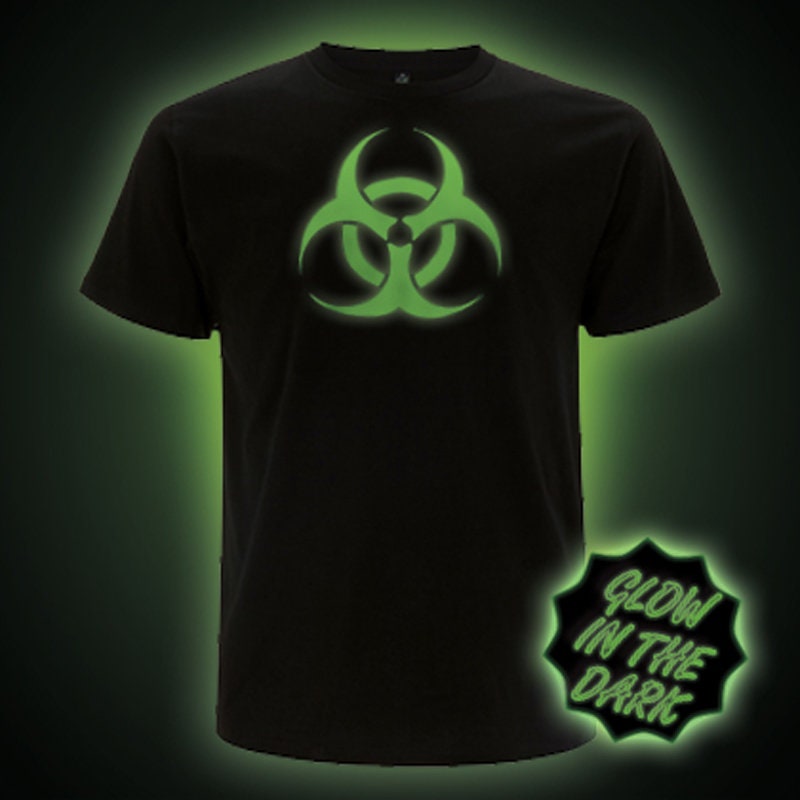 Glow in The Dark T-Shirt. Bio Hazard | Unisex Classic Fit Glow in The Dark T-Shirt. Bio Hazard | Unisex Classic Fit von GlowClothing