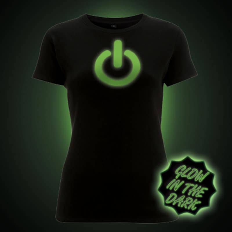 Glühen Im Dunklen T-Shirt. Power-Taste | Frauen Ausgestattet Glühen Im Dunklen T-Shirt. Power-Taste | Frauen Ausgestattet von GlowClothing