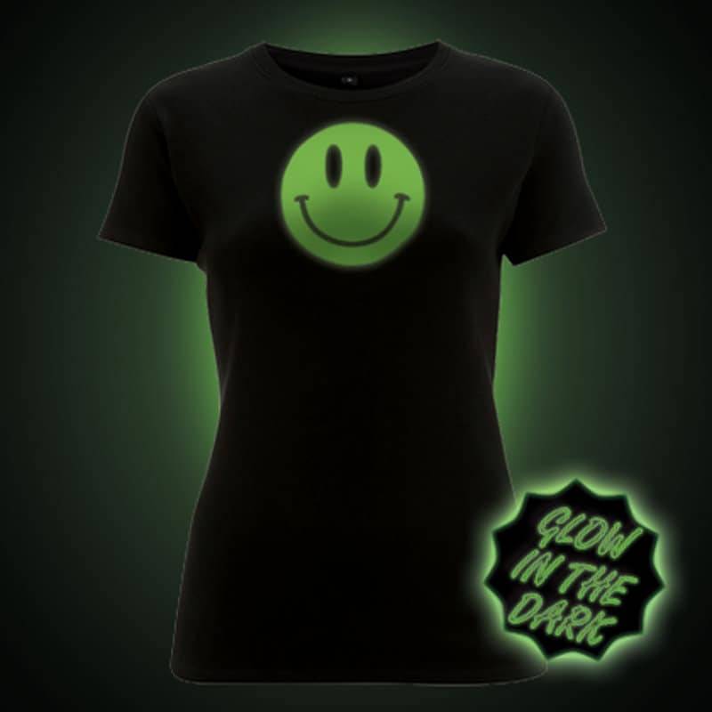 Glühen Im Dunklen T-Shirt. Smiley-Gesicht | Frauen Ausgestattet Glühen Im Dunklen T-Shirt. Smiley-Gesicht | Frauen Ausgestattet von GlowClothing