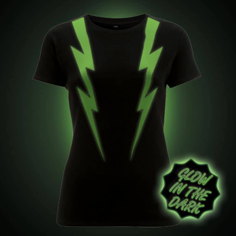 Leuchtet Im Dunkeln Blitz T-Shirt - Frauen Slim Fit Leuchtet Im Dunkeln Blitz T-Shirt - Frauen Slim Fit von GlowClothing