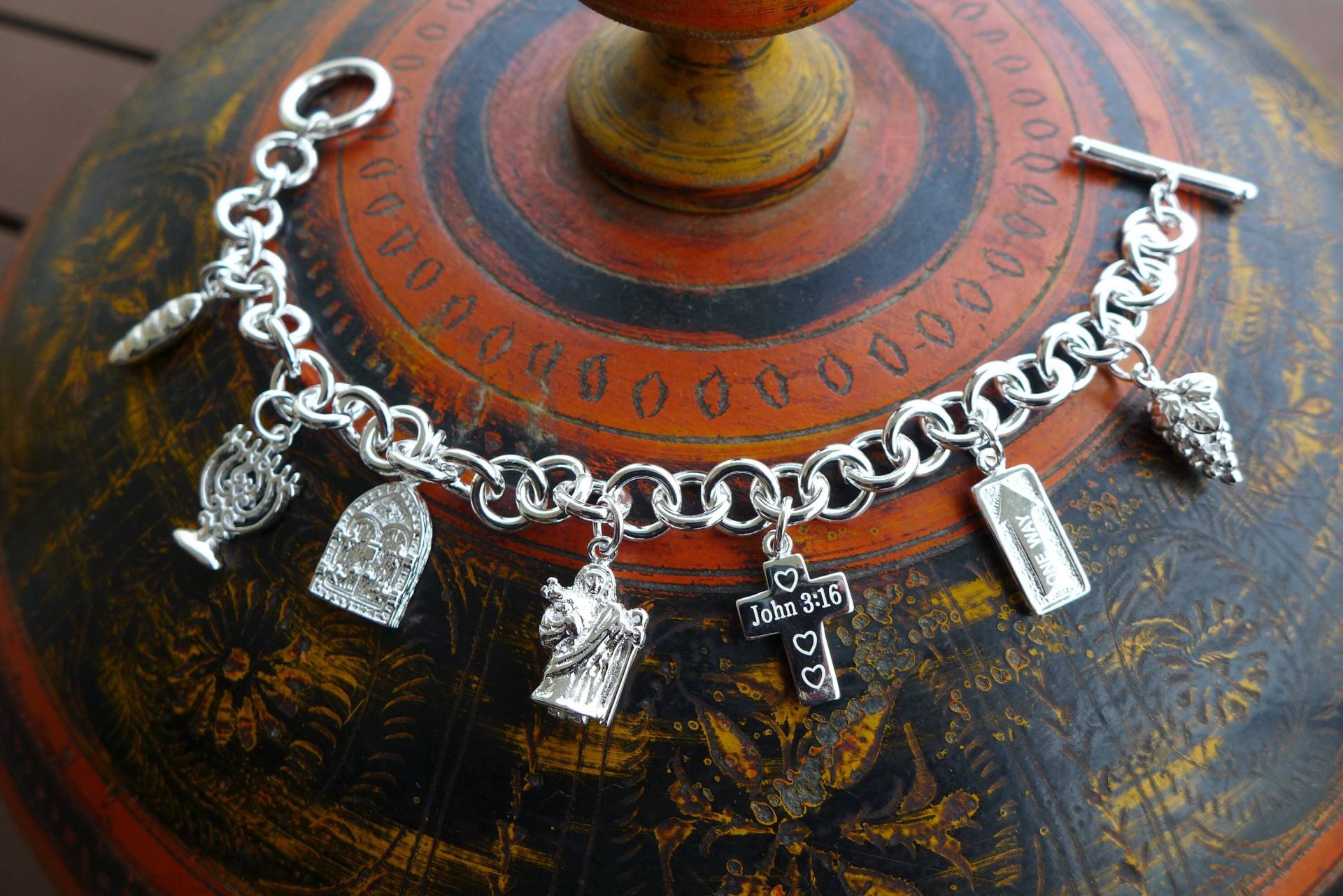 Sterling Silber/Handgefertigtes Charms Armband/Jesus "Ich Bin Statements/Bibel-Inspirierter/Christlicher Schmuck Sterling Silber/Handgefertigtes Charms Armband/Jesus "Ich Bin Statements/Bibel-Inspirierter/Christlicher Schmuck von GlowWithHisLove