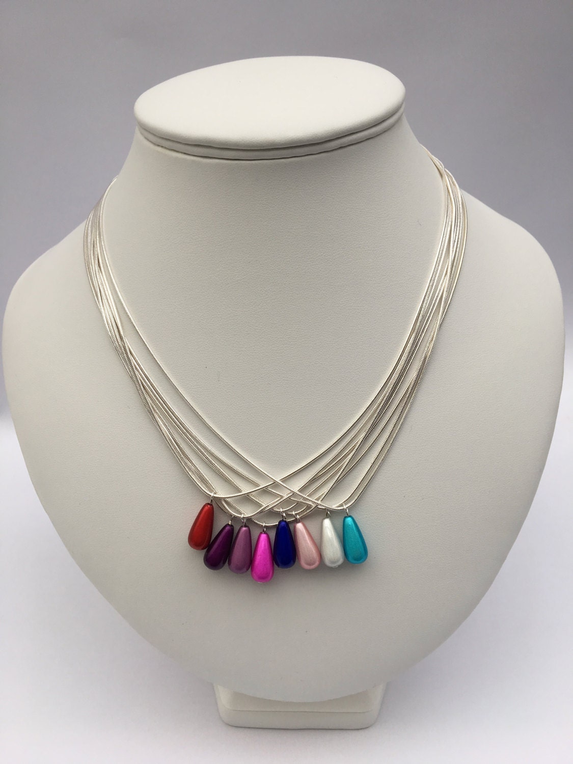 Reflektierende Leuchten Perle Tropfen Halskette Reflektierende Leuchten Perle Tropfen Halskette von GlowbeadsShop