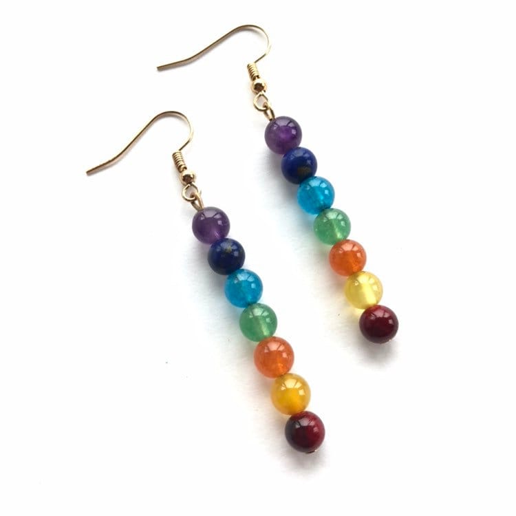 Chakra-Ohrringe Echte Edelstein-Ohrringe Aus Messing von GlowingEmpire