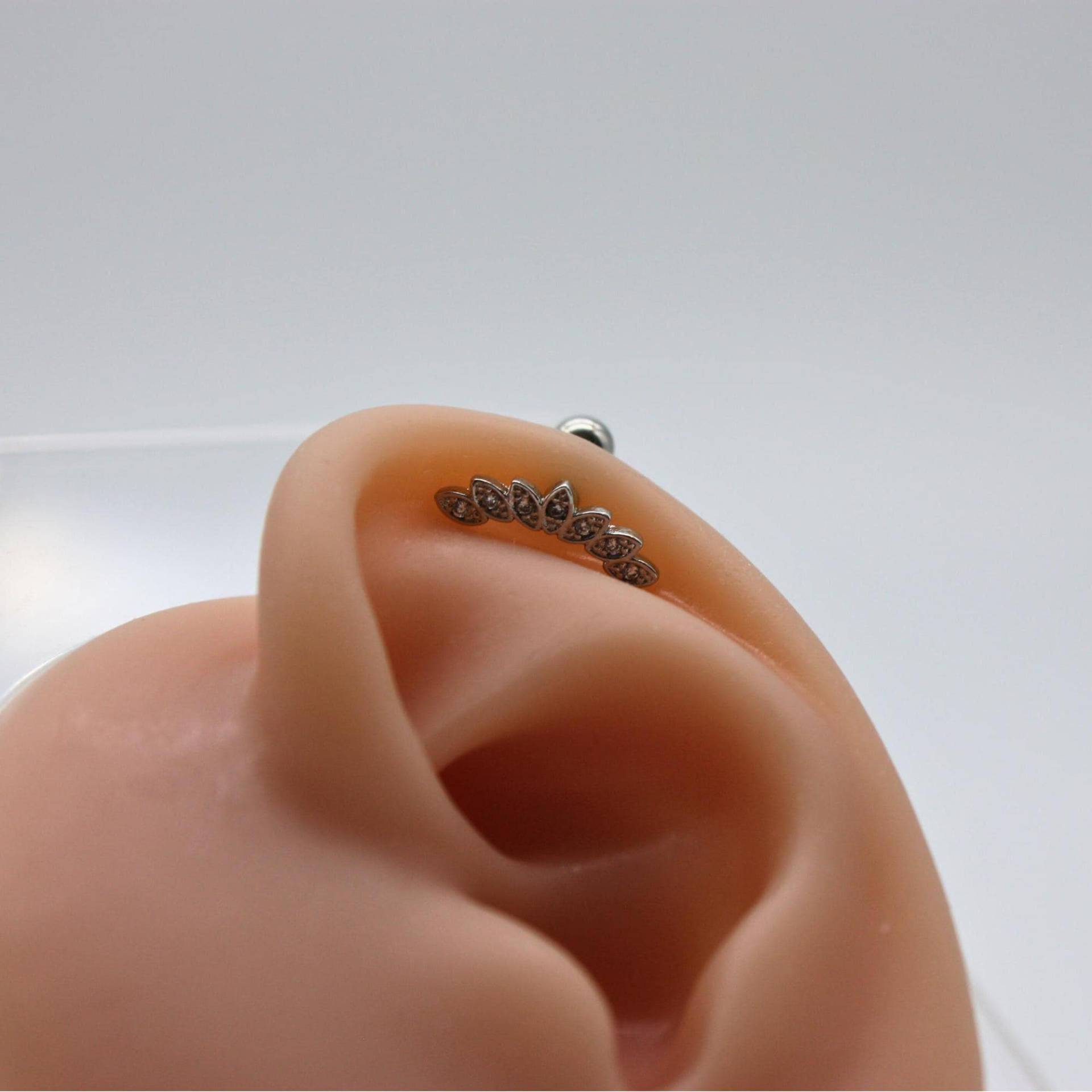 Ohrpiercing Blüten Design - Chirurgenstahl Piercing Stecker 1, 2 Mm Helix Tragus Conch Kugelverschluss 4 Filigraner Ohrschmuck von GlowingMood