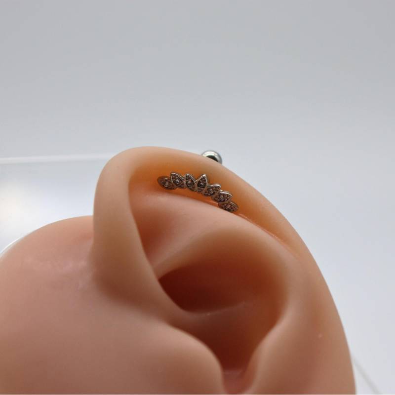 Ohrpiercing Blüten Design - Chirurgenstahl Piercing Stecker 1, 2 Mm Helix Tragus Conch Kugelverschluss 4 Filigraner Ohrschmuck Ohrpiercing Blüten Design - Chirurgenstahl Piercing Stecker 1, 2 Mm Helix Tragus Conch Kugelverschluss 4 Filigraner Ohrschmuck von GlowingMood
