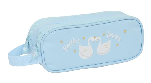 Glowlab CISNES Federmäppchen für Kinder, Federmäppchen für Kinder, ideal für Schulkinder, bequem und vielseitig, Qualität und Widerstandsfähigkeit, 21 x 6 x 8 cm, Hellblau, hellblau, Estándar, Casual von Glowlab