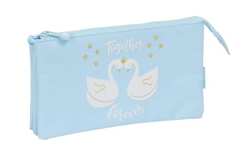 Glowlab CISNES – Federmäppchen für Kinder, Federmäppchen für Kinder, ideal für Schulkinder, bequem und vielseitig, Qualität und Widerstandsfähigkeit, 22 x 3 x 12 cm, Hellblau, hellblau, Estándar, von Glowlab