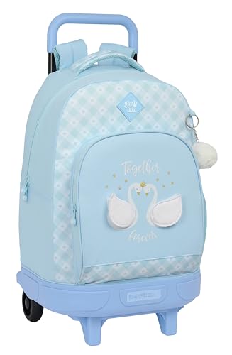 Glowlab CISNES Großer Rucksack mit Rädern, kompakt, abnehmbar, ideal für Kinder unterschiedlichen Alters, bequem und vielseitig, Qualität und Widerstandsfähigkeit, 33 x 22 x 45 cm, Hellblau, hellblau, von Glowlab