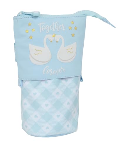 Glowlab CISNES – umwandelbares Federmäppchen aus Safta, Federmäppchen für Kinder, ideal für Schulkinder, bequem und vielseitig, Qualität und Stärke, 8 x 6 x 19 cm, Hellblau, hellblau, Estándar, Casual von Glowlab