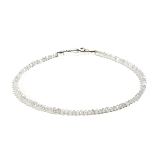 Glowybox Diamant Armband aus natürlichen, echten Diamanten facettiert, Verschluss 925er Sterling Silber Tennisarmband, Diamantarmband Geschenkidee für Damen Frauen, Herren,Männer (weiß, 16) von Glowybox