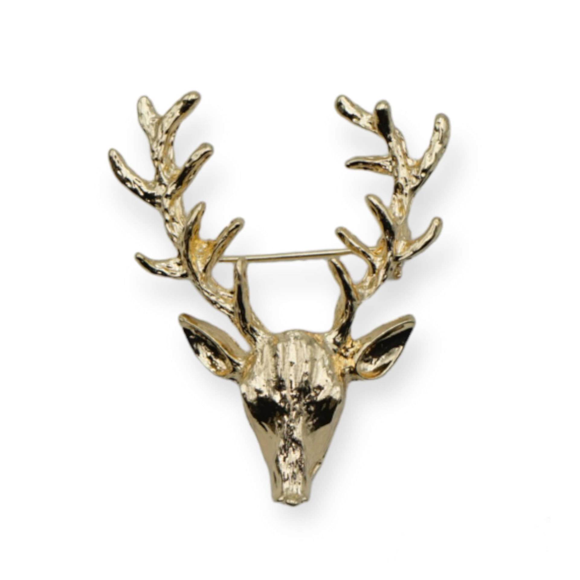 Brosche, Anstecker Hirsch "Gold" von GlubbalDE