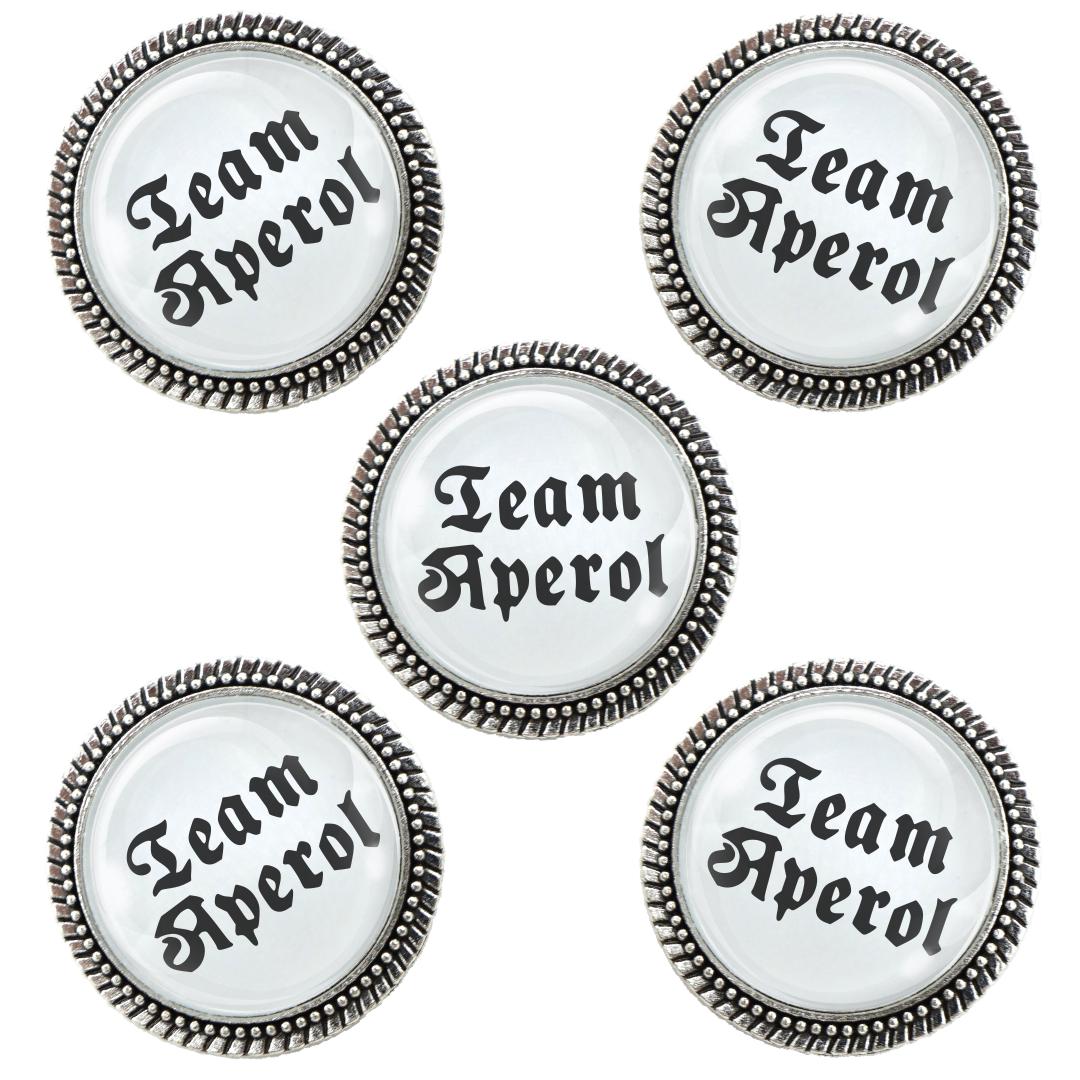 Gaudibrosche "'team Aperol'' 5Er Set | Trachtenanstecker Bronze Farbiger Pin Personalisiert Trachten Accessoire von GlubbalDE