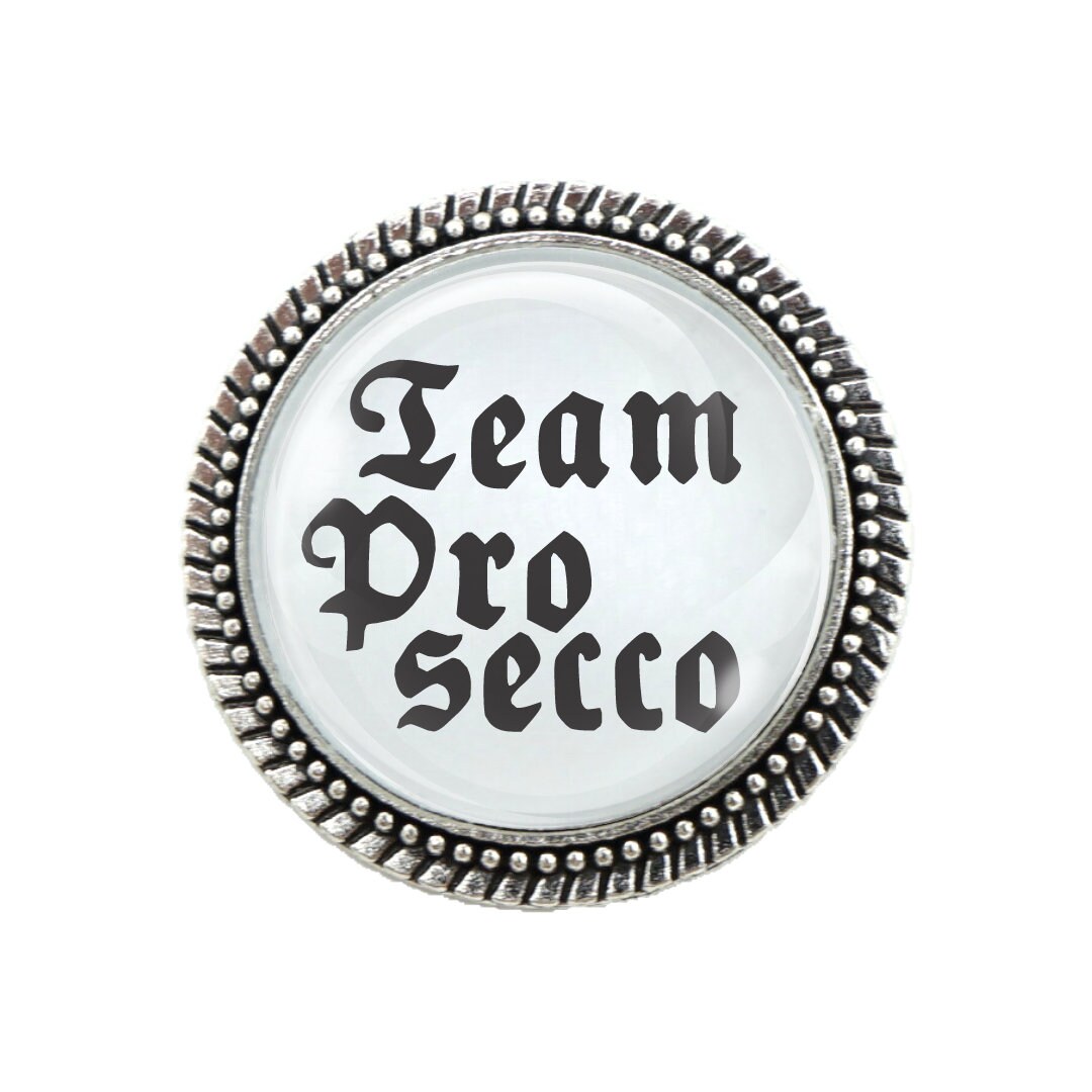 Gaudibrosche "'team Prosecco''| Trachtenanstecker | Trachtenbrosche in Silber Und Bronze Mit Geschenk-Box Zur Wahl Trachten Accessoire von GlubbalDE