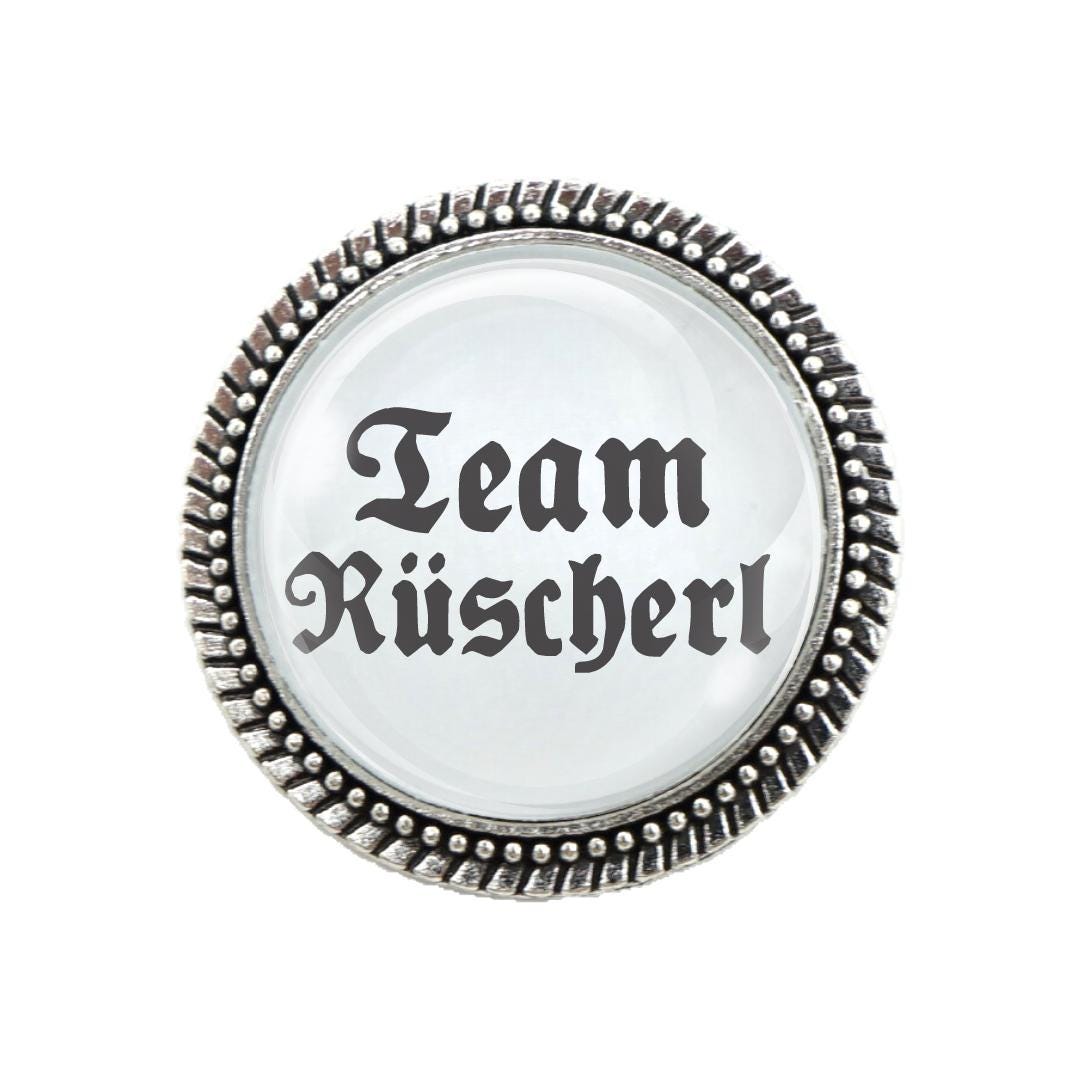 Gaudibrosche "'team Rüscherl'' | Trachtenbrosche in Silber Oder Bronze Und Mit Geschenkbox Als Option von GlubbalDE