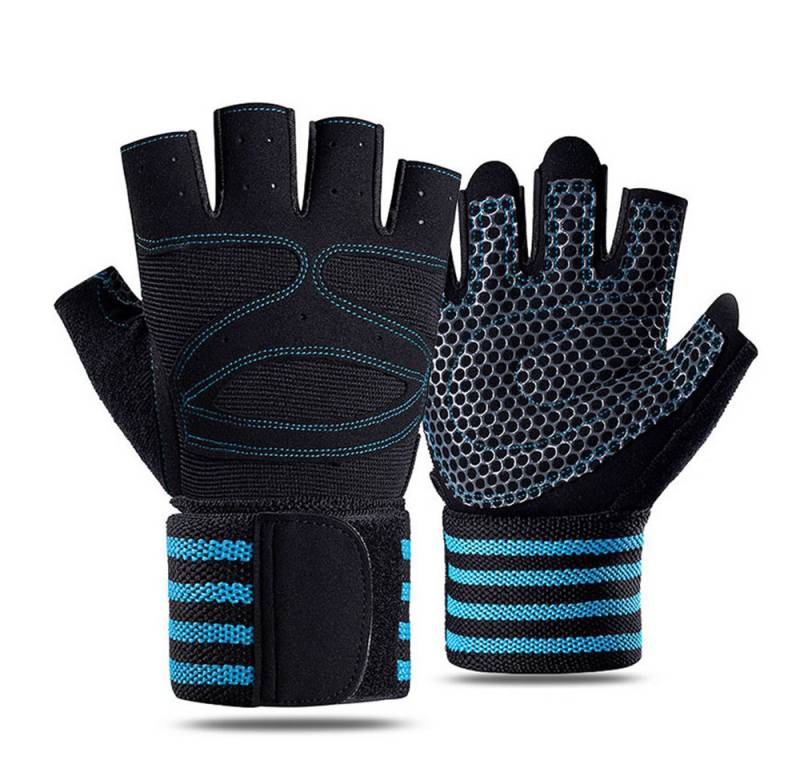 Gluckids Boxhandschuhe Herren Damen Atmungsaktiv Fitnesshandschuhe Fingerlose Sporthandschuhe (mit Handgelenkstütze & Gepolstert, Verstellbarer, 1 Paar), Rutschfest Handschuhe für Bodybuilding Kraftsport Powerlifting Outdoor von Gluckids