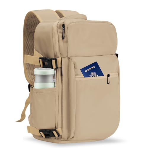 Gluckstar Ryanair Handgepäck Rucksack 40x20x25, 20L Reiserucksack Unter Sitz, Kabinentasche Flugzeug, Carry-on Laptoprucksack für Herren Damen Klein Braun von Gluckstar