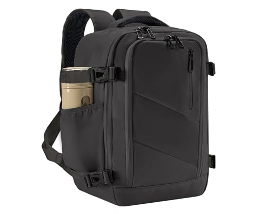 Handgepäck Rucksack 45x36x20 für EasyJet Kabinengepäck, Reiserucksack Handgepäck Flugzeug 32L, 17.3 Zoll Laptop Business Rucksack Herren Damen mit Schuhfach，Grau von Gluckstar
