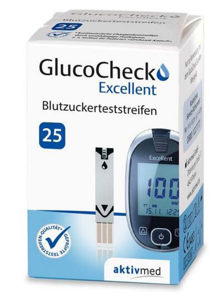 GlucoCheck Blutzucker-Teststreifen GlucoCheck Excellent Teststreifen, 25-tlg. von GlucoCheck
