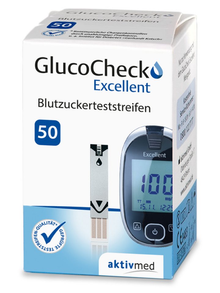GlucoCheck Blutzucker-Teststreifen GlucoCheck Excellent Teststreifen, 50-St. von GlucoCheck