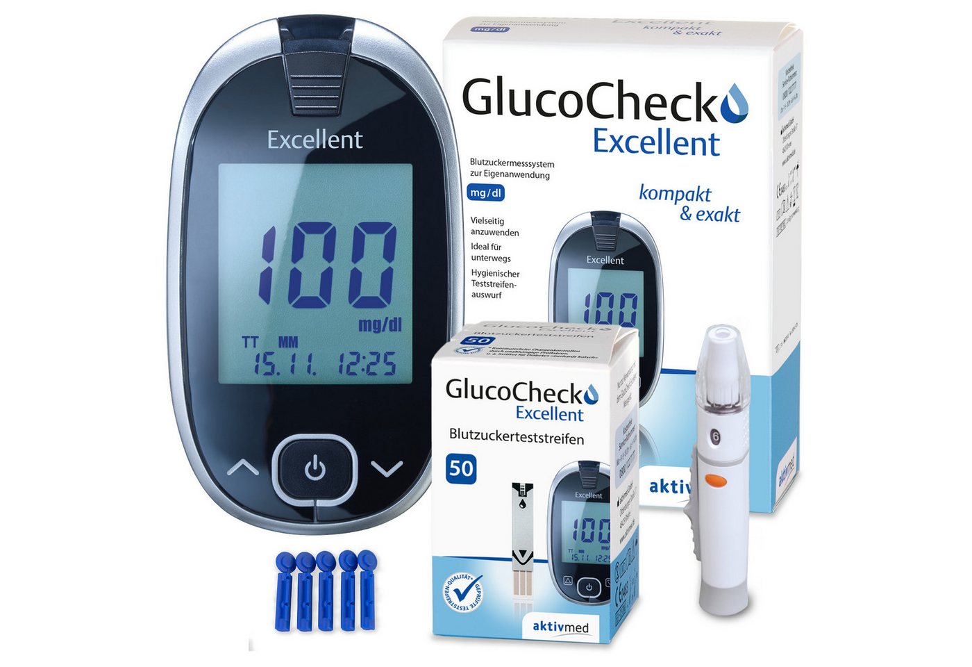 GlucoCheck Blutzuckermessgerät GlucoCheck Excellent, Teststreifen-Auswurffunktion GlucoCheck Blutzuckermessgerät GlucoCheck Excellent, Teststreifen-Auswurffunktion von GlucoCheck