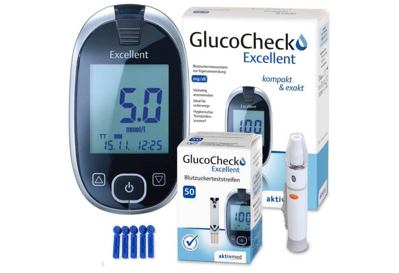 GlucoCheck Blutzuckermessgerät GlucoCheck Excellent, Teststreifen-Auswurffunktion von GlucoCheck