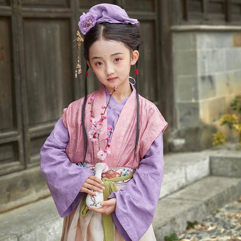 Spring Purple Girls' Song Hanfu Dress, Chinese Traditional Costume, Kleid Cosplay C-Drama, Luxury Birthday Gift, Original Kids Cloth von Glueckhaus