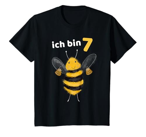 Kinder Kinder Ich Bin 7 Fröhliche Biene 7. Geburtstag T-Shirt Kinder Kinder Ich Bin 7 Fröhliche Biene 7. Geburtstag T-Shirt von Glückliche Biene Geburtstags Motiv