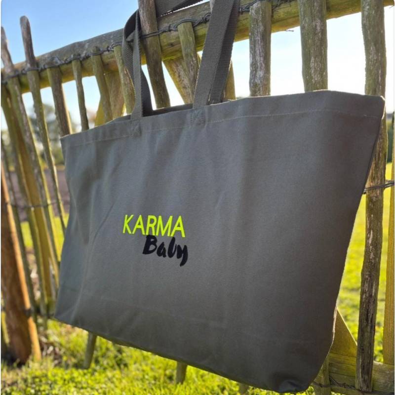 xxl Oversized Canvas Shopper - Oder Strandtasche Karma Baby in 5 Farben Individualisierbare Printfarben. Neonfarben von Glueckmacherei