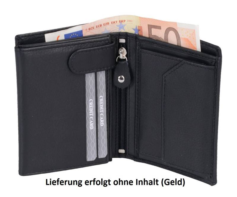 GlücksNugget Geldbörse Kombibörse mit viele Scheckfächer, schwarz, Leder Herrenbörse von GlücksNugget