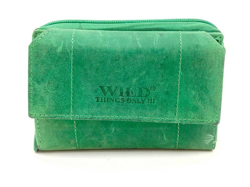 GlücksNugget Geldbörse Damen Reißverschlussbörse grün RFID von GlücksNugget