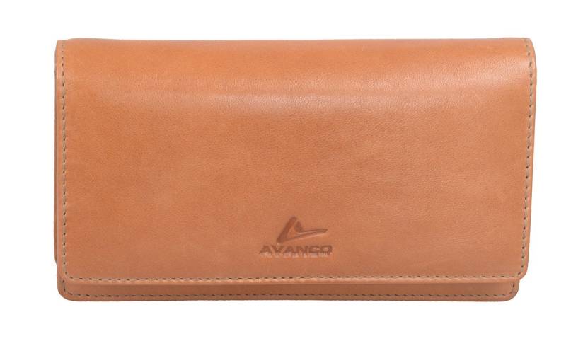 GlücksNugget Geldbörse Echtleder Damengeldbörse, hellbraun von GlücksNugget