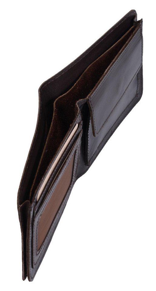 GlücksNugget Geldbörse Fettlederbörse querformat, dunkelbraun von GlücksNugget