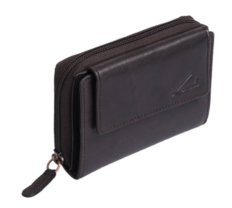 GlücksNugget Geldbörse Herrenbörse Herren Leder Brieftasche Kombibörse dunkelbraun von GlücksNugget