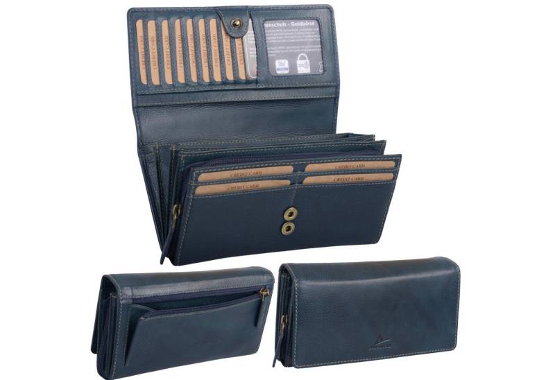 GlücksNugget Geldbörse Leder Damenbörse XXL mit Reißverschluss – 15 Kreditkartenfächer von GlücksNugget