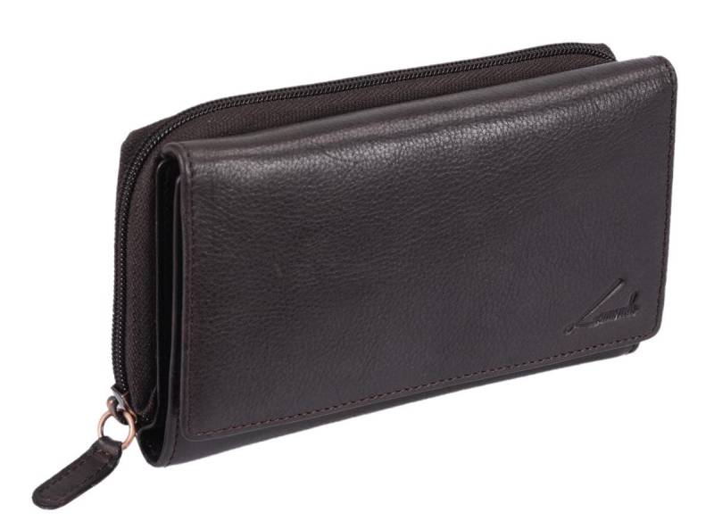 GlücksNugget Geldbörse Lemondo Leder-Damenllangbörse RV dunkelbraun von GlücksNugget