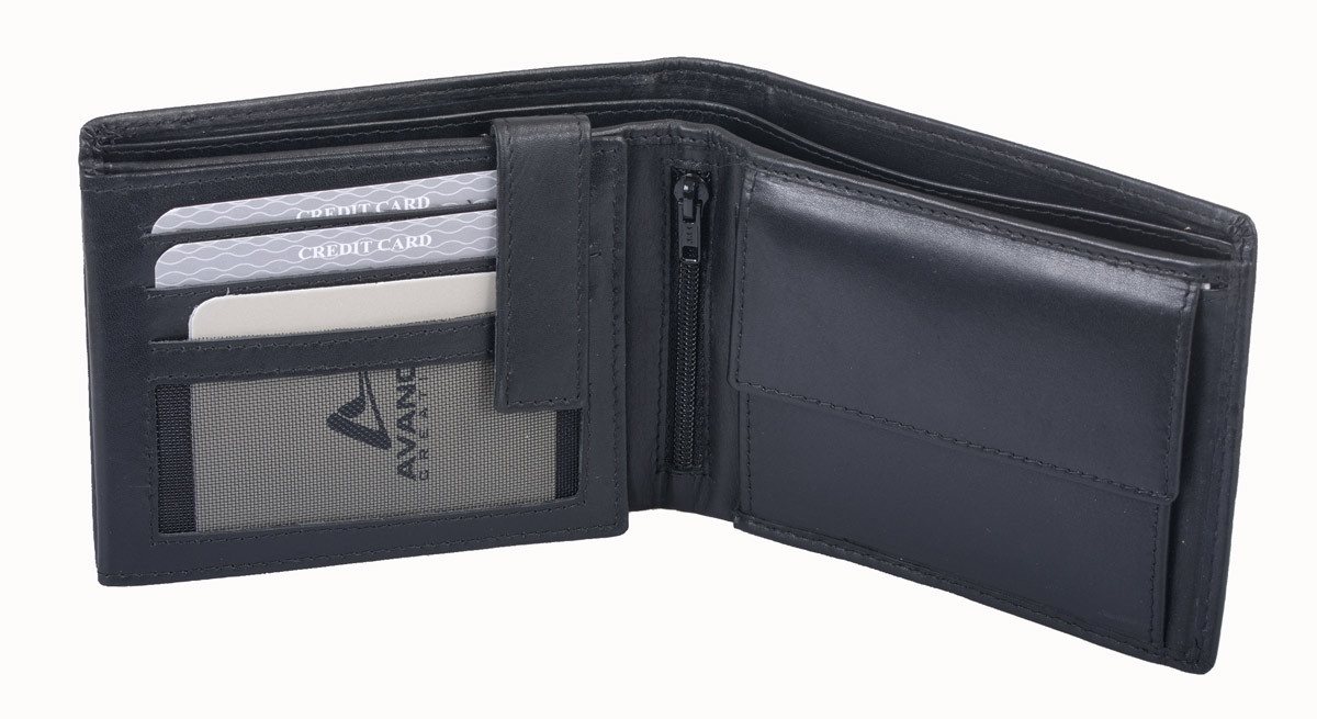 GlücksNugget Geldbörse SN Flache Scheintasche m. div. Kartenf. schwarz von GlücksNugget