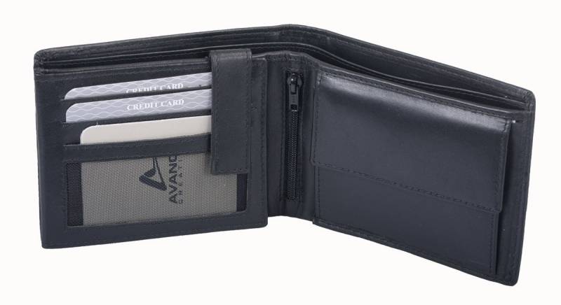 GlücksNugget Geldbörse SN Flache Scheintasche m. div. Kartenf. schwarz von GlücksNugget