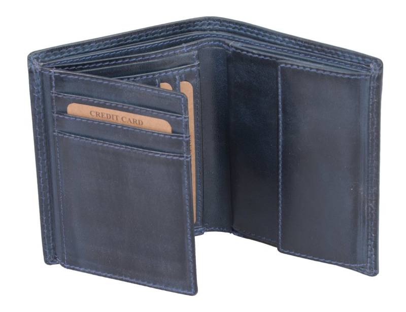 GlücksNugget Geldbörse Echtleder Kombibörse, blau von GlücksNugget