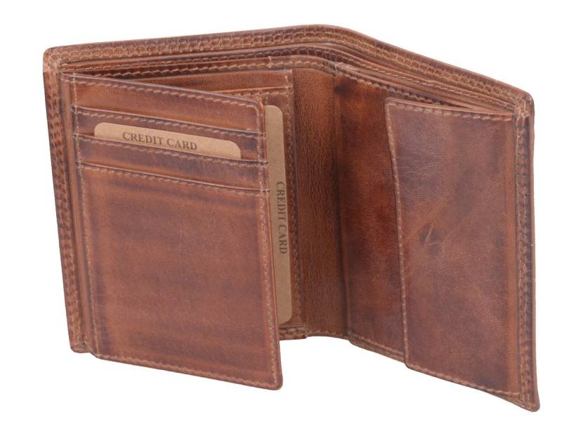 GlücksNugget Geldbörse Echtleder Kombibörse, braun von GlücksNugget