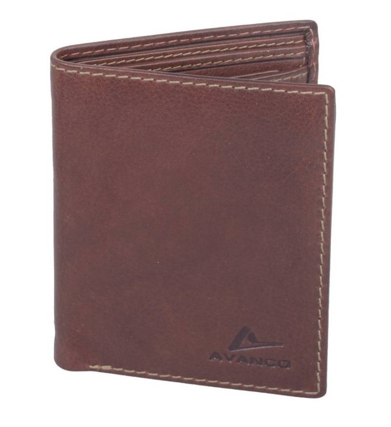 GlücksNugget Geldbörse Echtleder Kombibörse, cognac, dunkel von GlücksNugget