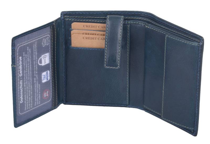 GlücksNugget Geldbörse Echtleder Kombibörse,blau von GlücksNugget