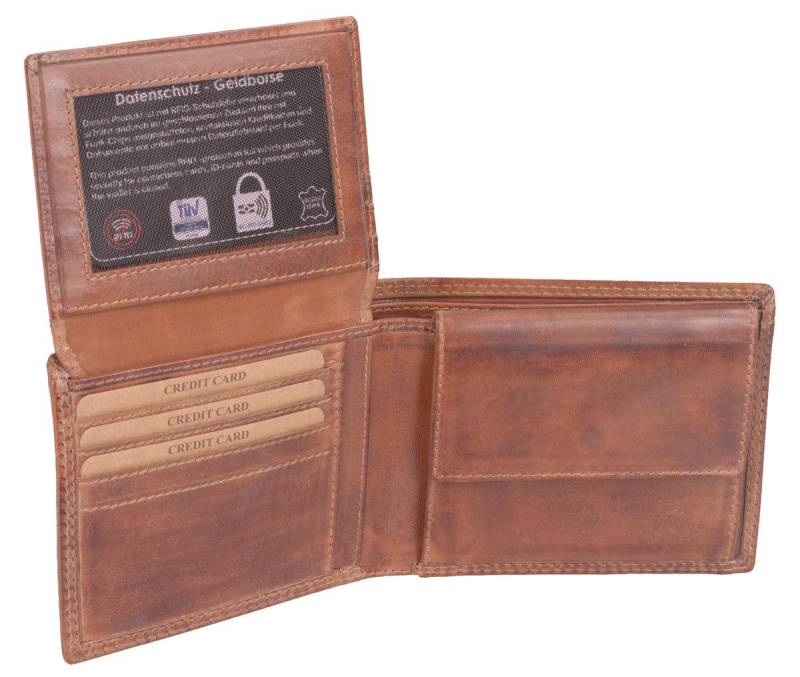 GlücksNugget Geldbörse Echtleder Scheintasche braun von GlücksNugget