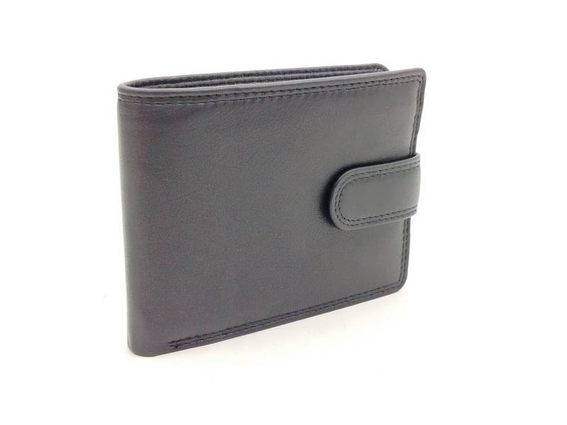 GlücksNugget Geldbörse Scheintasche CM, mit Lasche schwarz 12x10x2cm, echt LEder von GlücksNugget