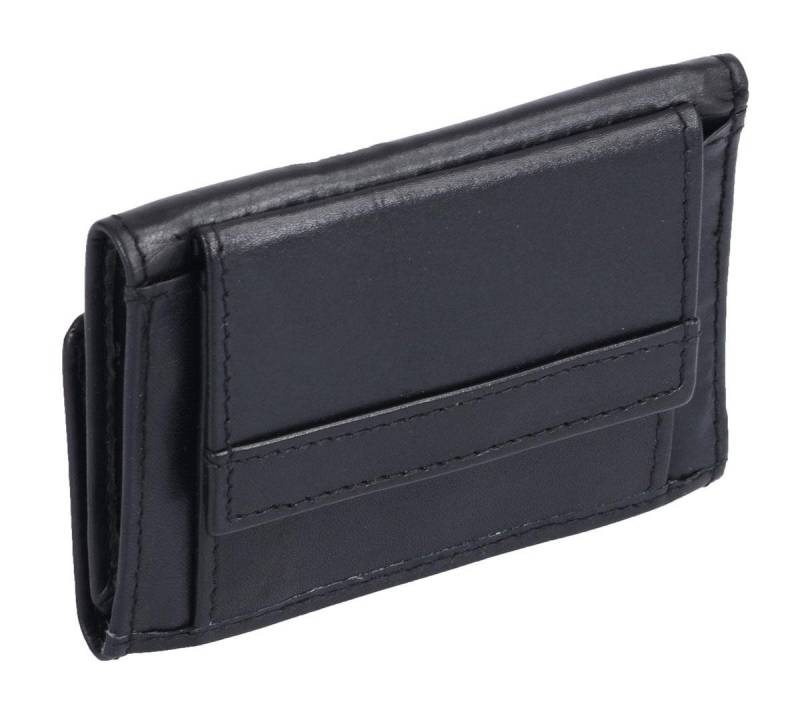 GlücksNugget Geldbörse kleine Leder Herren Minibörse im EC-Kartenformat, schwarz von GlücksNugget