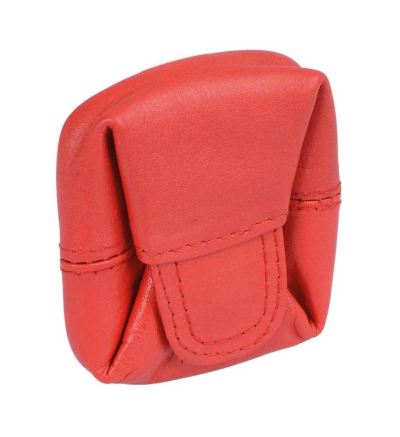 GlücksNugget Mini Geldbörse kleines Geldsäckchen, Kleingeldbeutel, Wiener Schachtel, Leder, rot von GlücksNugget