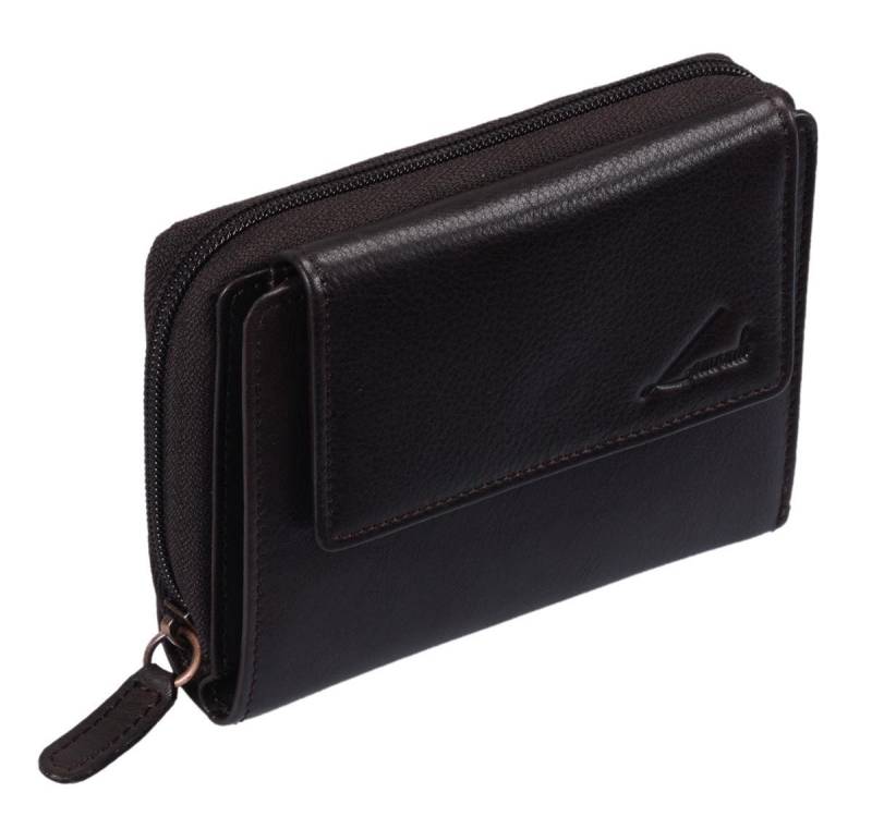 GlücksNugget Geldbörse schicke Geldbörse Damen Leder Portemonnaie LEMONDO, dunkelbraun von GlücksNugget