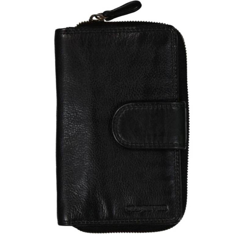GlücksNugget Geldbörse schwarze Reißverschlussbörse aus echtem Leder von GlücksNugget